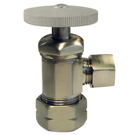 WESTBRASS Round Handle Angle Stop Shut Off Valve 1/2-Inch Copper Pipe Inlet W/ 3/8-Inch Compression Outlet in D105-07